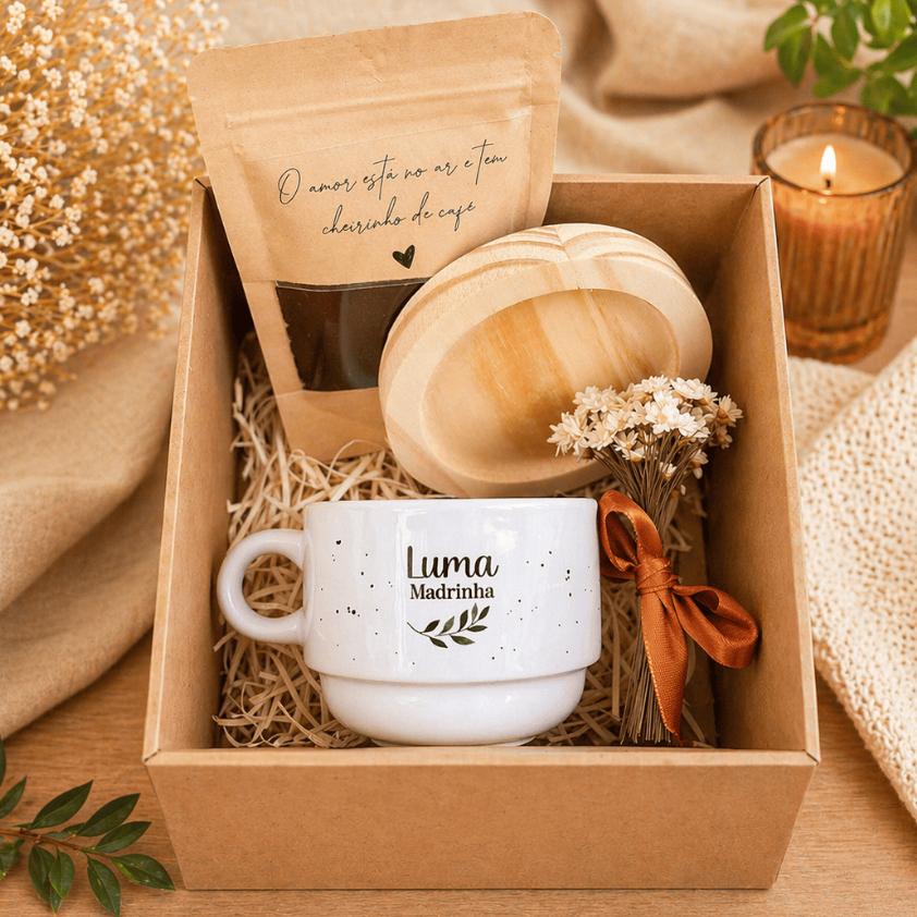 Kit Convite Personalizado para Padrinhos de Casamento | Caixa Presente para Pais dos Noivos