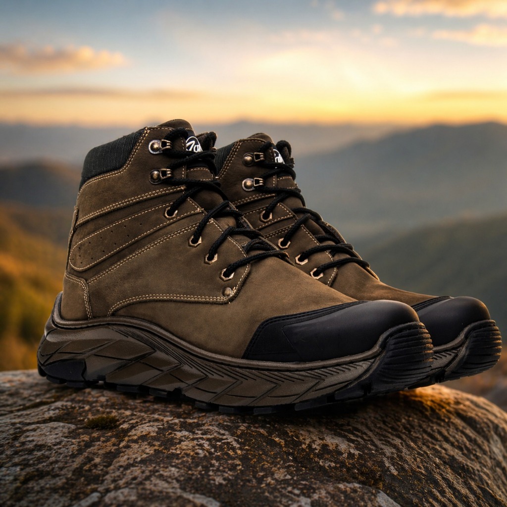 Bota Coturno Masculina Couro Resistente Adventure Trabalho Segurança Confortável Antiderrapante