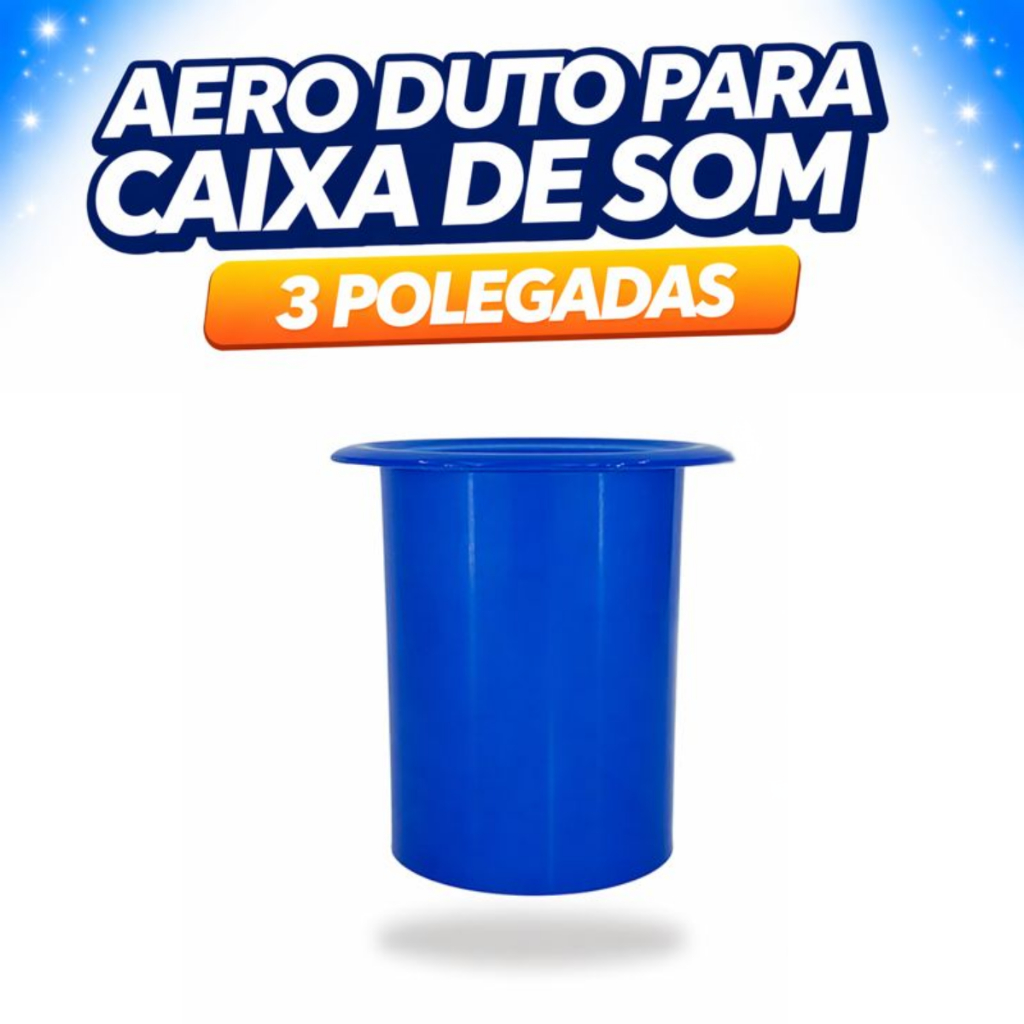 Aero Duto Para Caixa De Som 3 Polegadas Azul Fluorescente