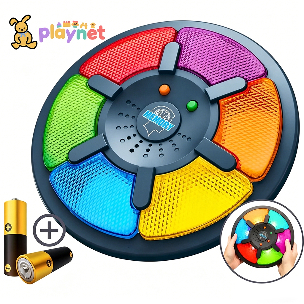 Jogo da Memória 6 Cores Tipo Genius com Luz E Som A Pilha Aprendizado Infantil Brinquedo Interativo
