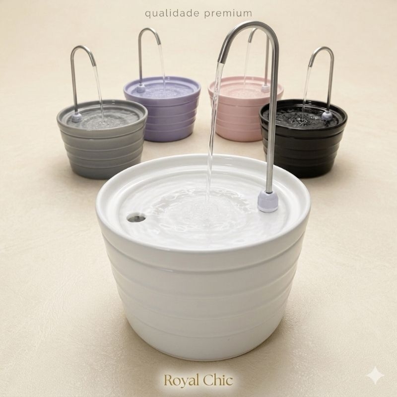 Fonte para Gatos Bebedouro automático de Cerâmica Esmaltada