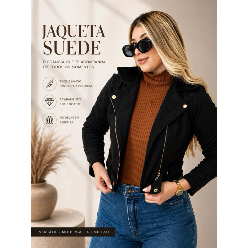 Jaqueta Suede Feminina Scuba Inverno