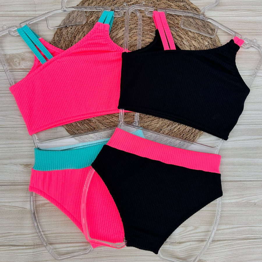 Kit  2 biquini infantil Juvenil Menina 04 ao 16 UV50 bikini feminino infatil moda praia adelescente