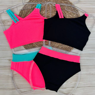Kit 2 biquini infantil Juvenil Menina 04 ao 16 UV50 bikini feminino infatil moda praia adelescente