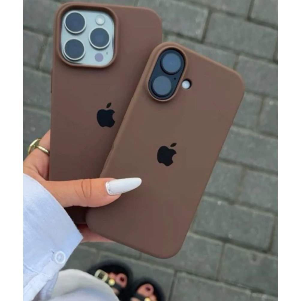 Capa capinha Silicone Case Marrom Chocolate para Iphone 11/12/13/14/15/16E17E/17promax