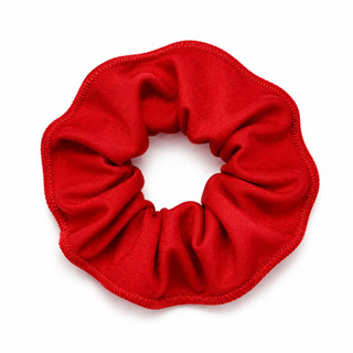 Kit Xuxinha Vermelha de Helanca Frufru de Cabelo Scrunchie Amarrador de Cabelo Rosa Bebe