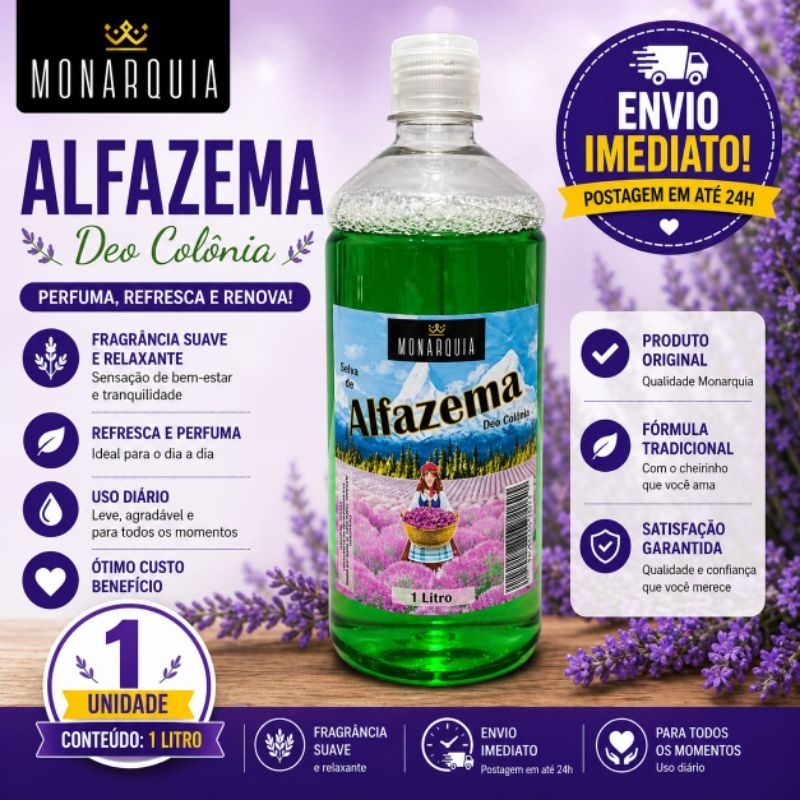 Alfazema Deo Colônia 1 litro - ORIGINAL MONARQUIA