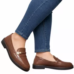 Mocassim Feminino Croco Verniz Clássico Ramarim 2611103