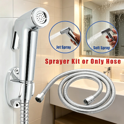 Ducha Higiênica Para Banheiro Completa Luxo  Inox  1,2m Chuveirinho Privada