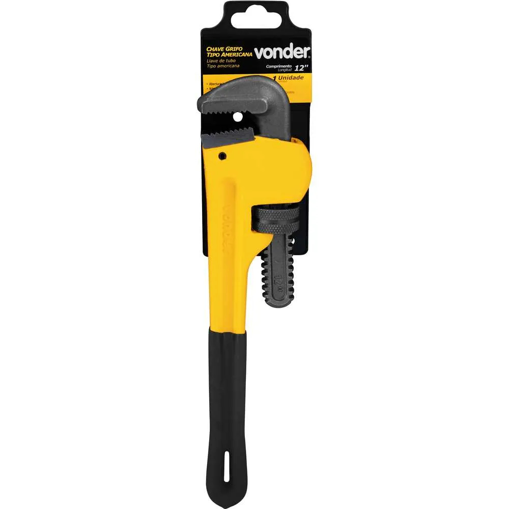 Chave Grifo Tipo Americano 12" Abertura de 42mm em Aço Forjado Vonder