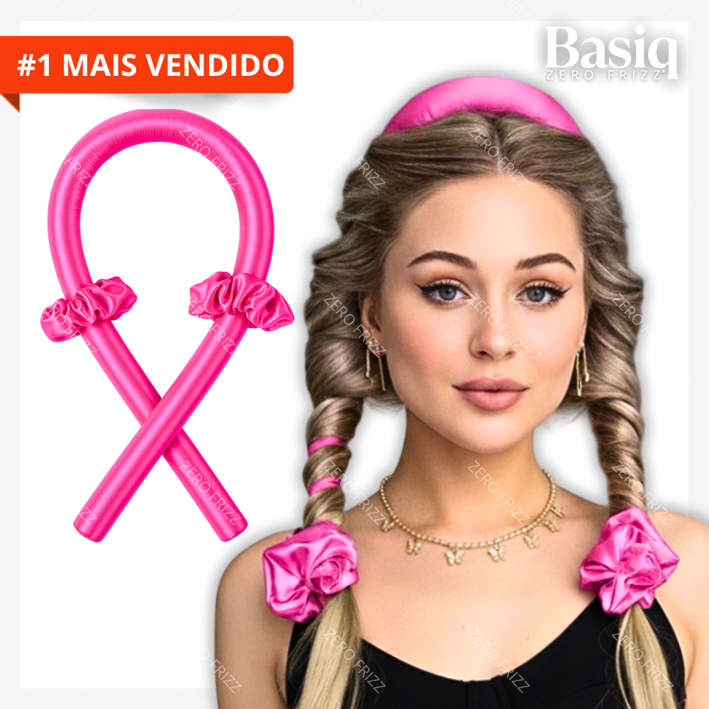Modelador de Cachos em Cetim Sem Calor Heatless Curls + 2 Xuxinhas Anti Frizz | ZERO FRIZZ Basiq