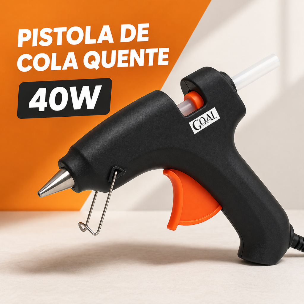 Pistola Cola Quente Grande Pistola Profissional Bivolt 40W 2 Bastões
