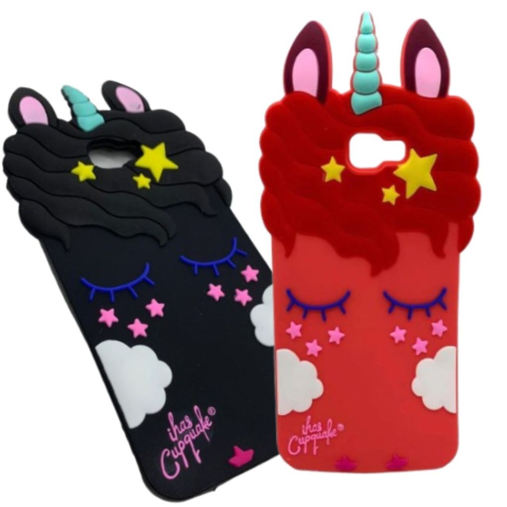 Kit 2 Capas para Samsung J5 Prime Case Kawaii, Unicornio Pestañas 3D
