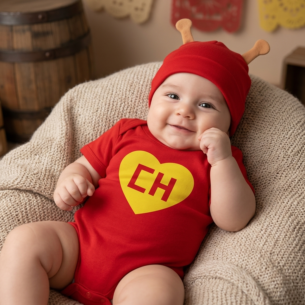 Body Bebê Temático Mesversário Chapolin 100% Algodão Kit 2 Peças