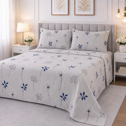 JOGO DE CAMA Queen 500 Fios Percal Toque Algodão + 2 Fronhas 50x70 | Cobre Leito Luxo Sem Elástico