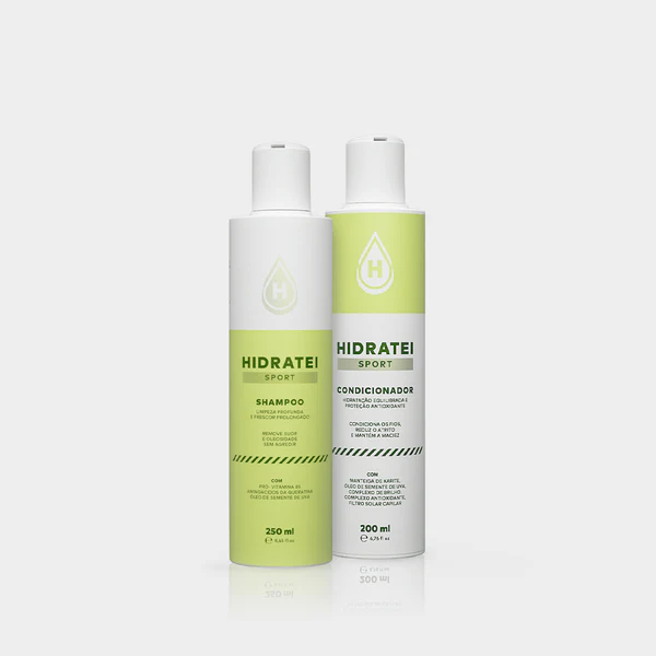 Kit Shampoo e Condicionador Hidratei Sport para Cabelo Oleoso Pós Treino com Suor, Sol e Lavagens Frequentes