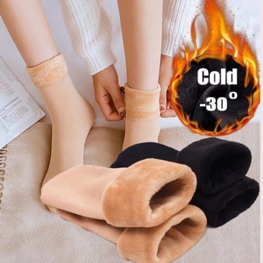 Meia Térmica Forrada Peluciada Kit 1/3/6 Pares Resistente ao Frio -30° Unissex