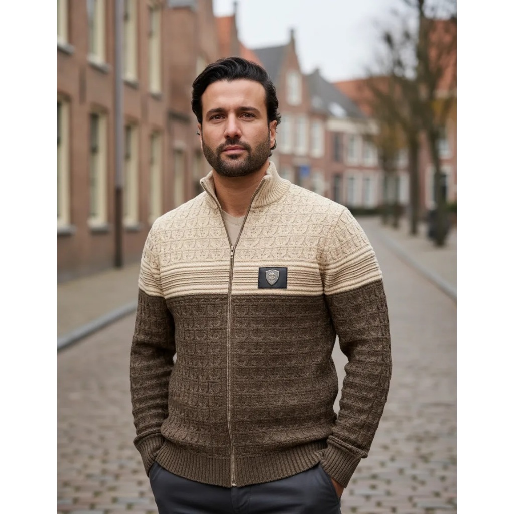 Jaqueta Masculina Plus Size Trabalhada Tricot Premium Linda