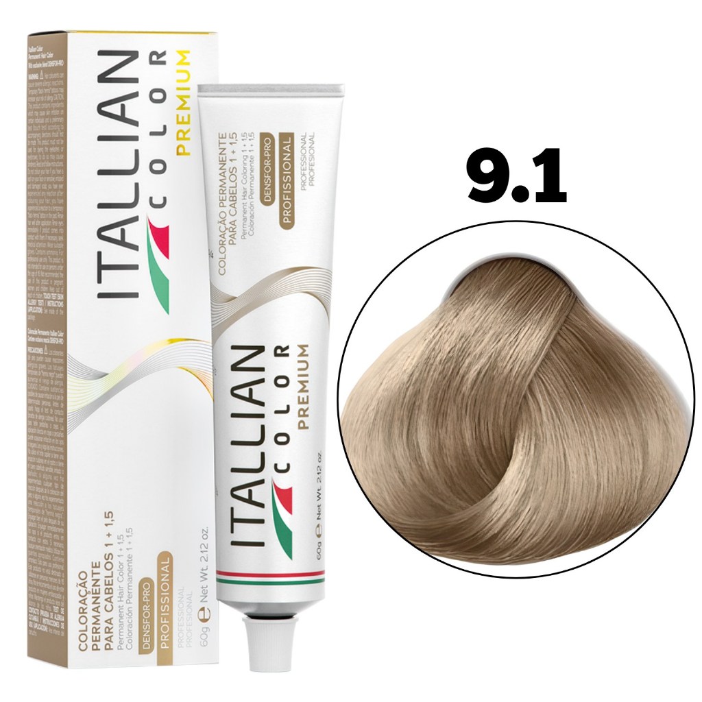 Coloraçao Itallian Color 9.1 (19) Louro Clarassimo Cinza