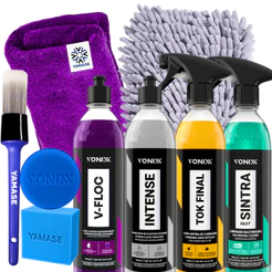 Kit Estética Automotiva Vonixx Profissional - 8 Itens - Tok Final Sintra Intense V-floc Acessorios