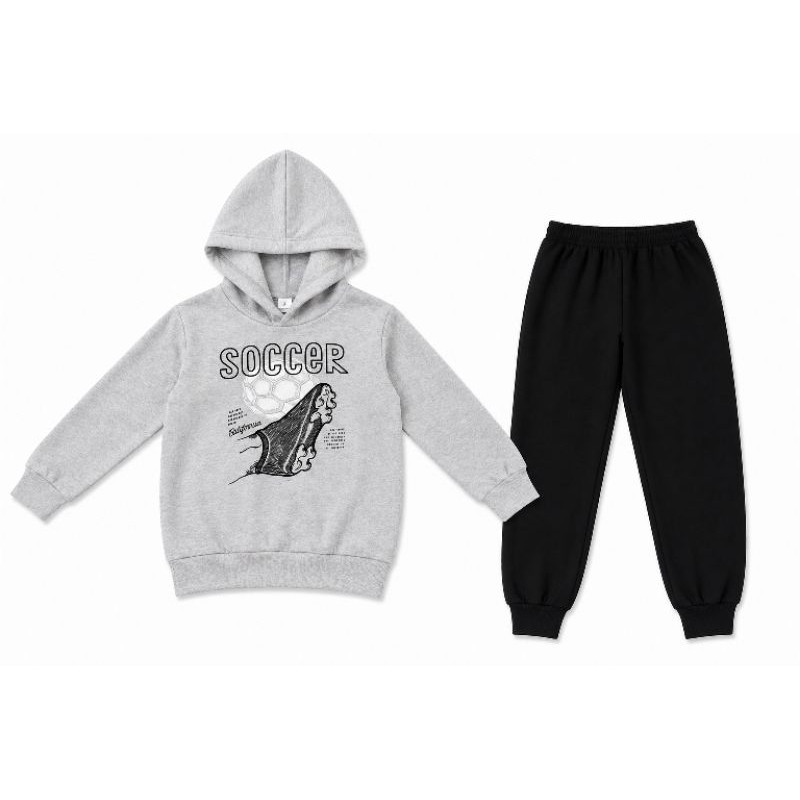 Conjunto Infantil Masculino Moletom com Capuz + Calça Jogger Menino Confortável Casual