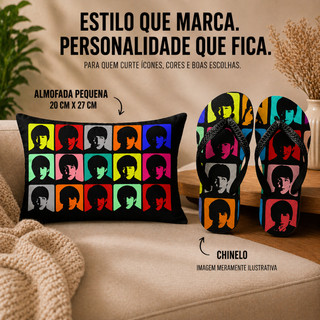 Chinelo preto THE BEATLES-almofada the beatles- ATENÇÃO AO ESCOLHER