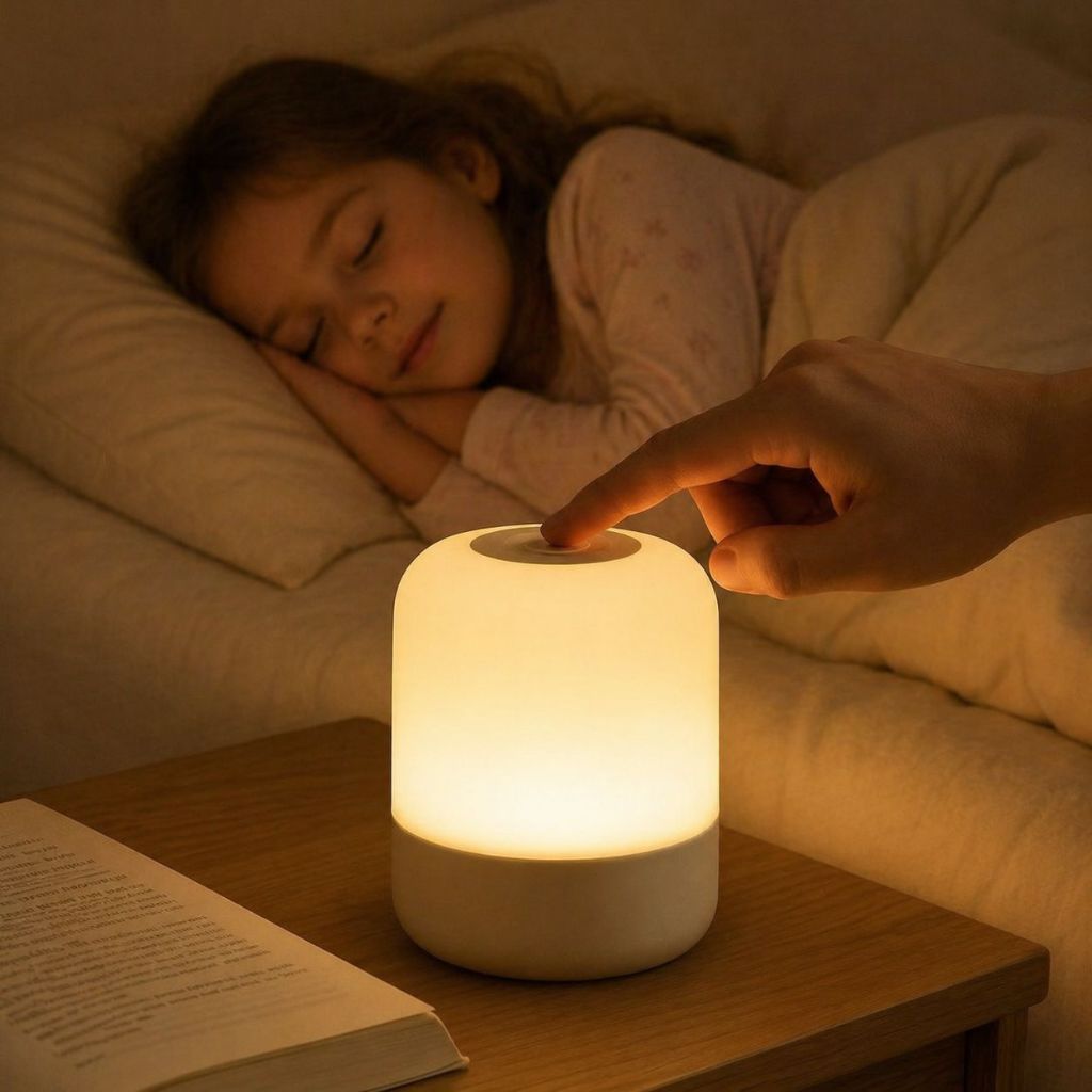 Abajur Cabeceira Touch Luminária Led De Mesa Criado Mudo Estudos Leitura 3 Modos De Cor Luz Noturna Quarto