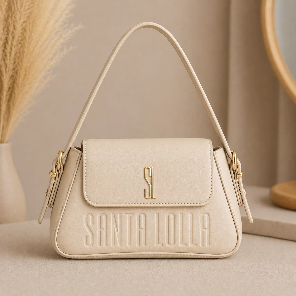 Bolsa Feminina Pequena Estruturada Elegante Alça Fixa Design Moderno Sofisticado — imagem 1