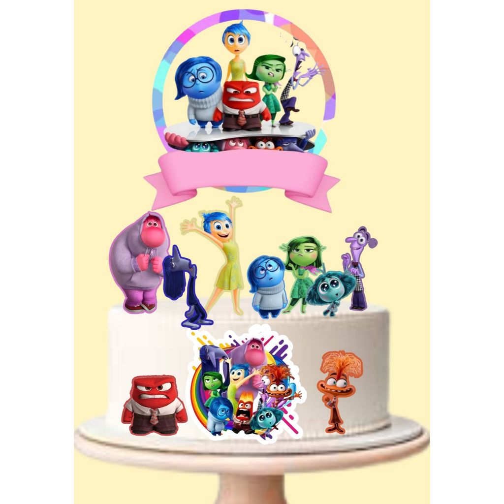 TOPO DE BOLO -TOPPER -PERSONALIZADO -ANIVERSÁRIO-MÊSVERSÁRIO-INFANTIL-FESTA-DECORAÇÃO-DIVERTIDAMENTE