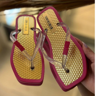 CHINELO LAMINADO ESTILOSO ALÇA TRANSPARENTE MACIO CONFORTAVEL STL