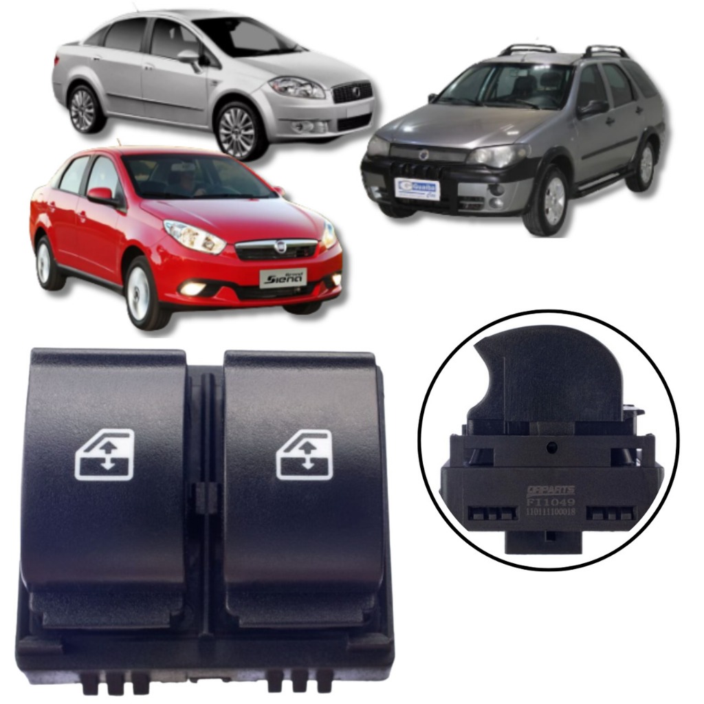 BOTÃO INTERRUPTOR VIDRO ELÉTRICO FIAT GRAND SIENA 2012/ IDEA PUNTO LINEA