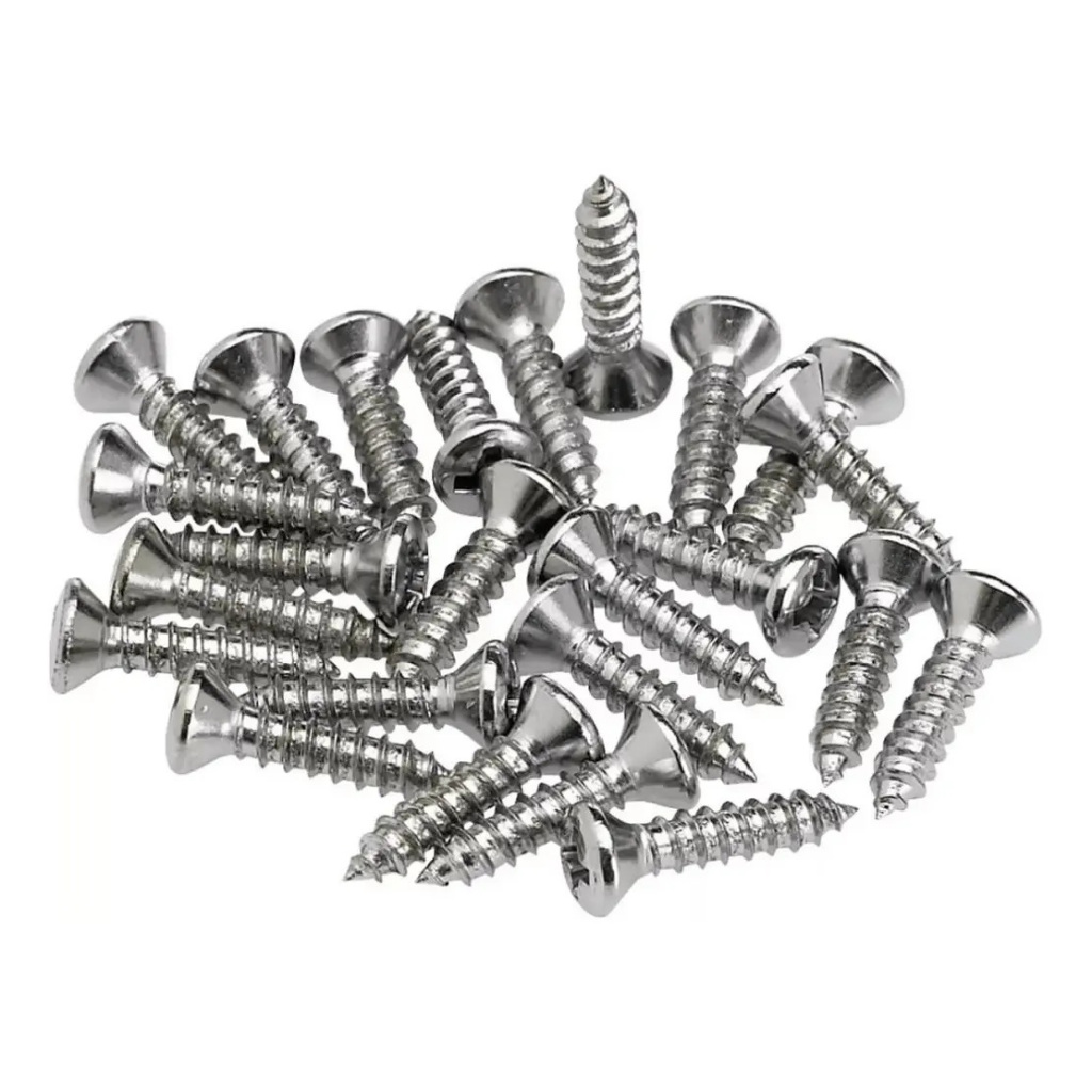 Parafusos INOX Para Guitarra Escudo/Tampa/ Canoa/ Padrão Fender 19 Und.