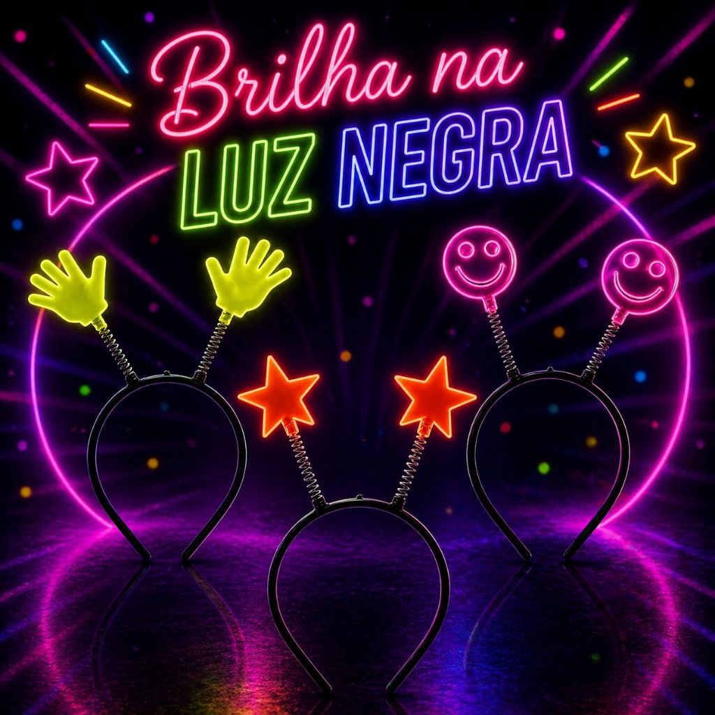Kit 10/20/30/40/50 Tiara Neon Balada Aniversário Festa Casamento Diversão  Colorido