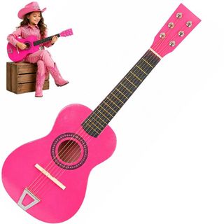 Violão Madeira Infantil Semi Profissional Com Cordas Em Aço Mini Violão Criança Brinquedos