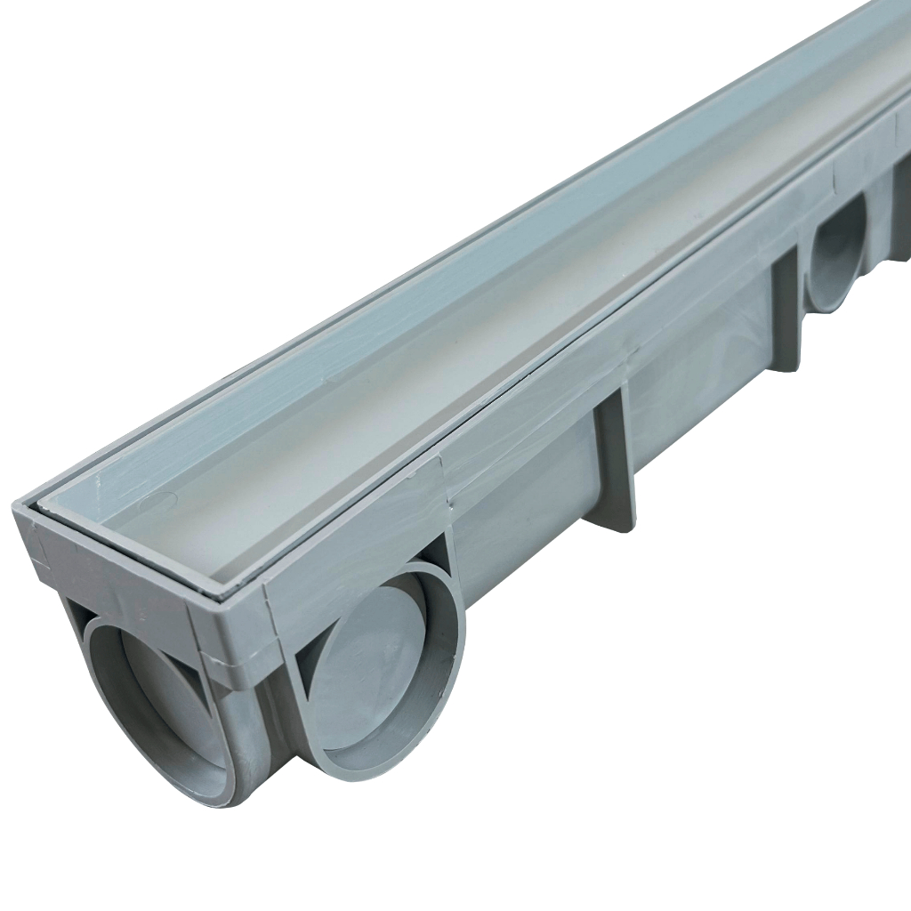 Ralo Linear 50 cm Branco / Cinza Invisível Seca Piso Porcelanato Oculto Invisível Sifonado para Box Piscina Banheiro
