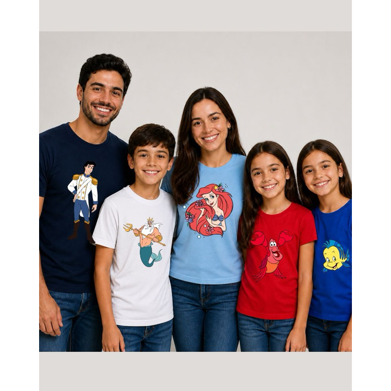Camiseta [Premium] Princesa Ariel ou Personagens| Unissex Algodão| Divertida| Infantil, Adulto e Plus Size