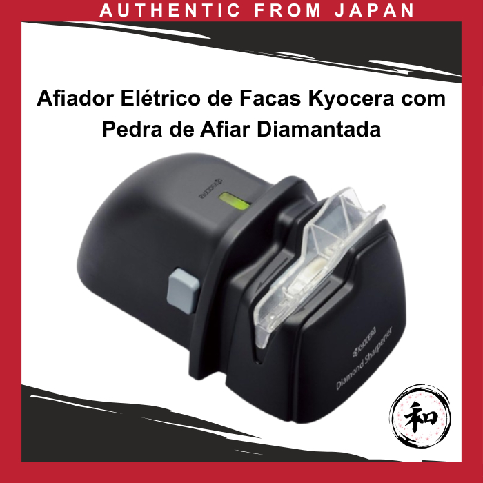 Afiador Elétrico de Facas Kyocera com Pedra de Afiar Diamantada [Direto do Japão]