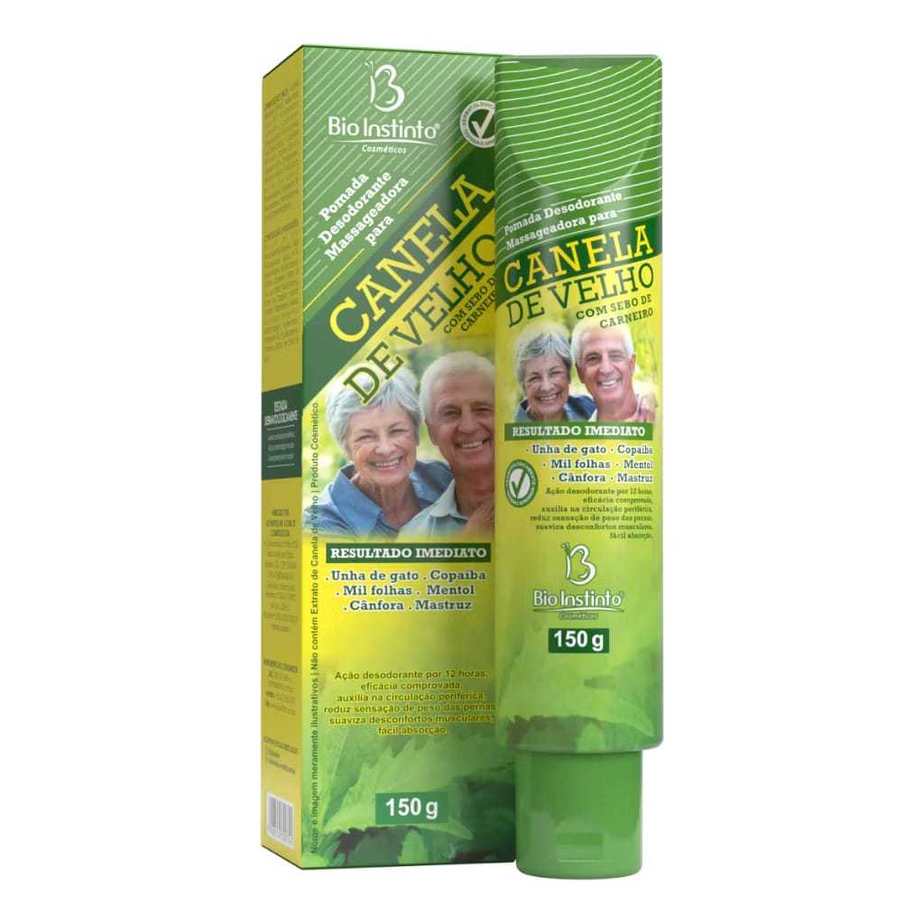 Pomada Massageadora Canela de Velho 150g Dor Alívio Muscular Circulação Periférica