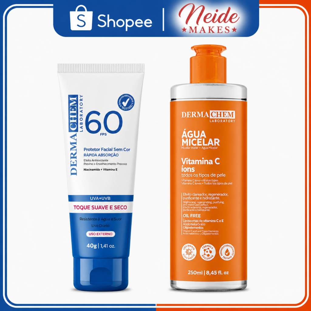 Kit 2un - 1un Água Micelar Vitamina C + Protetor Solar Fps60 Sem Cor - Dermachem