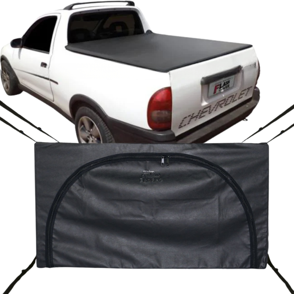 Bolsa Carroceria Caçamba Ecobag Flash Cover Corsa Protege Sua Carga 296L Com Ziper Preto