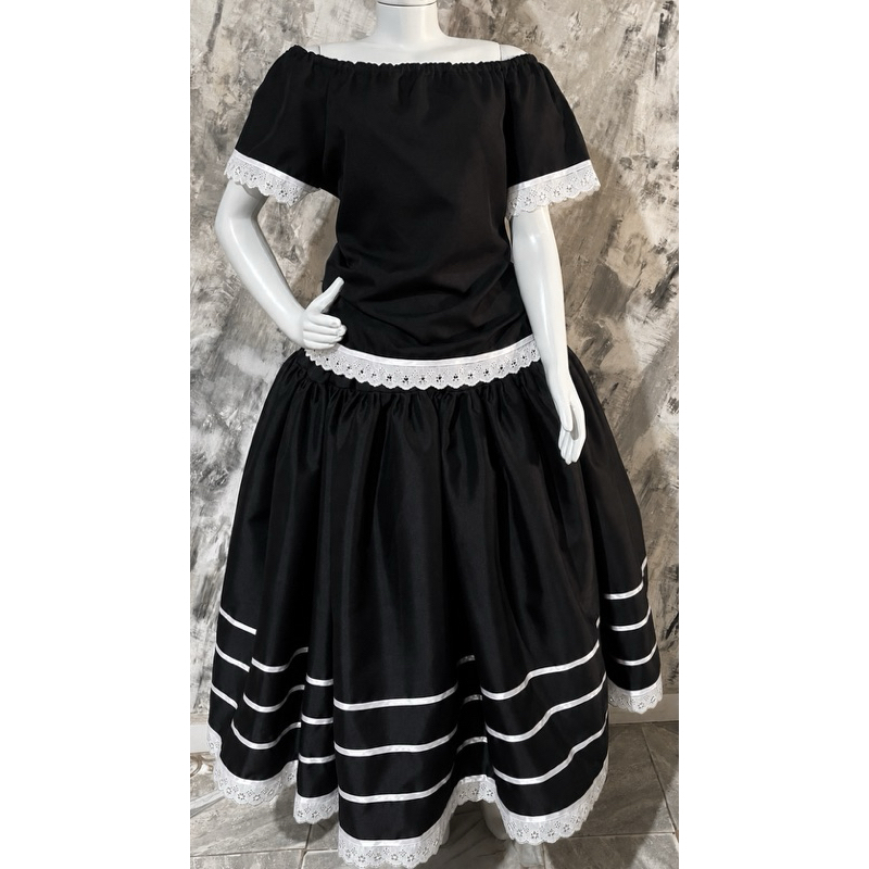 Conjunto Pombagira Saia e Bata Preto e Branco Umbanda Candomblé Esquerda Maria Padilha/ das Almas/ Dama da noite/Farrapo