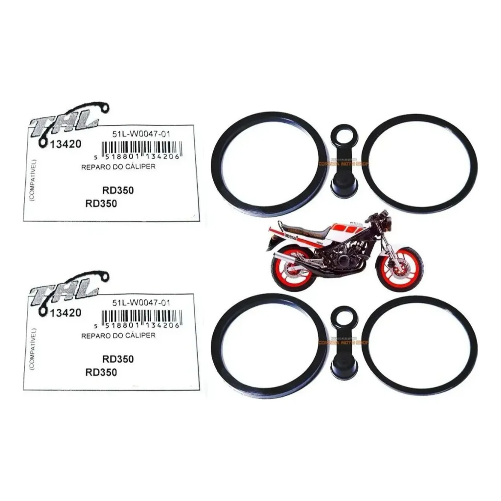 Kit Reparo Pinça Caliper Freio Dianteiro Yamaha Rd 350 - Par
