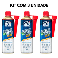 Kit 3 unidades Limpa Bico Diesel CAR80 Injection Cleaner Reduz Fumaça Limpa Tanque