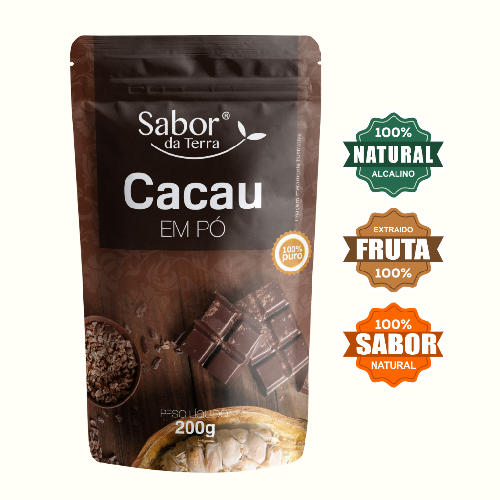 Cacau em Pó | 100% Puro | 200g | Para Receitas e Sobremesas | Amor da Terra