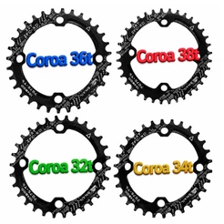 Coroa Bike Roda 32 34 36 38T Única Circular Bicicleta Bcd104 Alumínio Snail Narrow Wide Preta