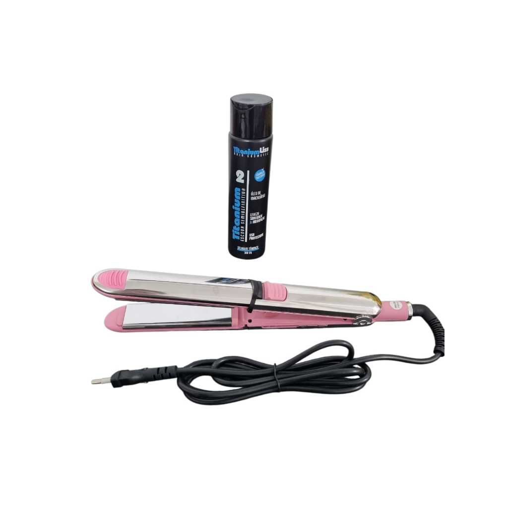 Kit Chapinha Bivolt Prancha Titanium + Selagem térmicaTitanium Liss + Óleo de Argan