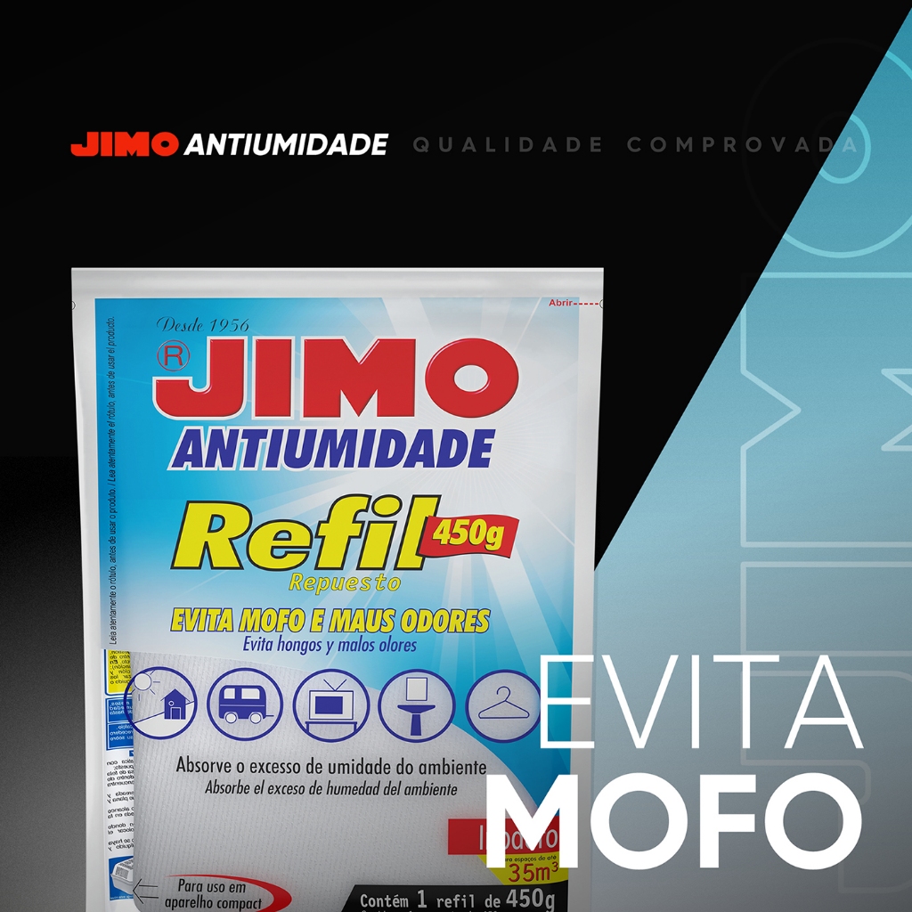 Kit 10 JIMO Antiumidade 450g Absorve Excesso de Umidade do Ar Previnindo Mofo Mau Cheiro Manchas Corrosão Refil Kit — imagem 2 de 2