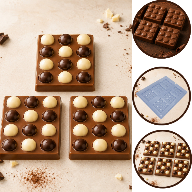 1~10 FORMA SIMPLES TABLETE DAMA CÓD.:10023 EM ACETATO BWB PARA BOMBOM, DOCES DE CHOCOLATE E CONFEITARIA. (CHOCO)
