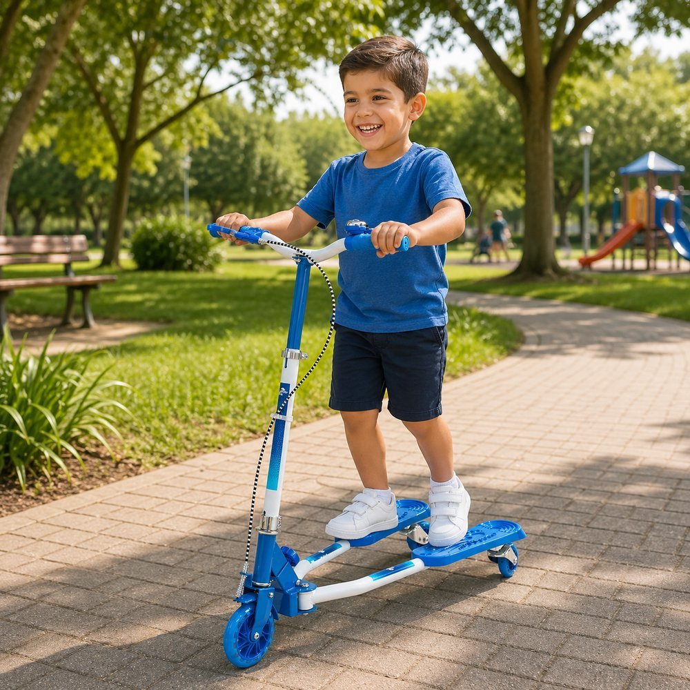 Patinete Infantil Dobrável Articulado Criança Scooter Ajustável Resistente