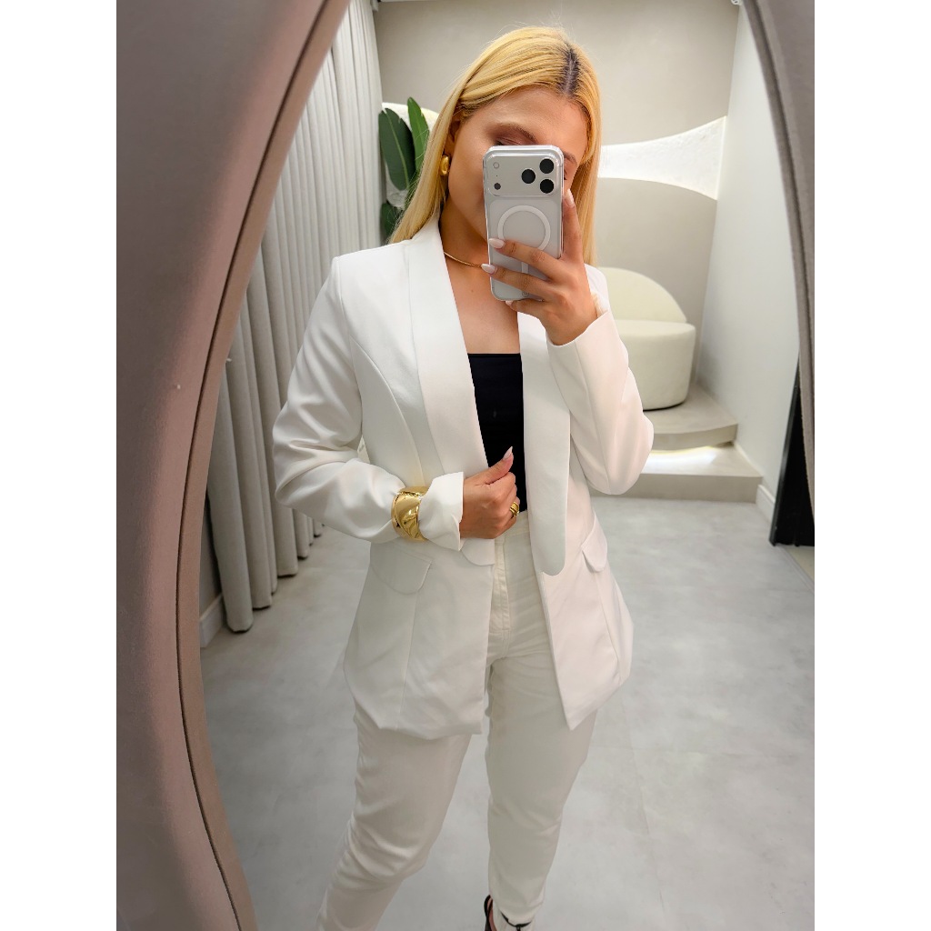 Blazer Feminino Social Max Forrado Premium Alfaiataria Executiva Elegante Moderna Escritório chic